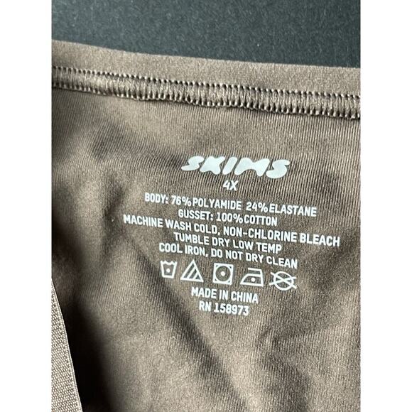 Skims Thong Underwear Womens Size 4x Umber Stretch Lingerie (2) New - Picture 6 of 9